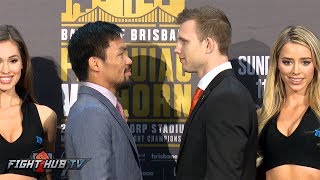 FACE OFF DOWN UNDER! MANNY PACQUIAO VS JEFF HORN FULL FACE OFF VIDEO