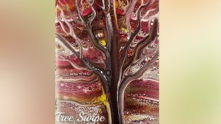 (751) Tree Swipe Technique, Acrylic Paint Pouring, Fluid Art, Autumn