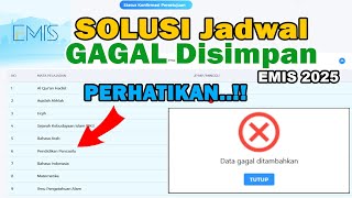 TERBARU..!! CARA Input Jadwal Mengajar Guru di EMIS 2025  - Solusi Jadwal GAGAL Disimpan