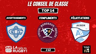 Le conseil de classe de la 12ème journée de Top 14 (saison 2024-2025)