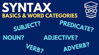 The Basics of Syntax! Subjects, Predicates, and Word Categories