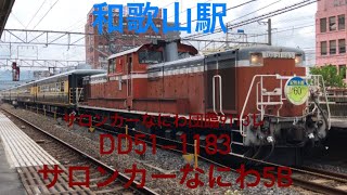 JR和歌山駅 サロンカーなにわ団臨9113レ DD51-1183+14系サロンカーなにわ5B 見て来ました!