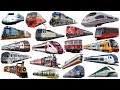 TRAINS and RAILWAY Name Sounds | Railway Vehicles - Trains and Subways | Learning Types of Trains