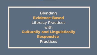 Blending Literacy Practices with Culturally and Linguistically Responsive Practices (REL Midwest)