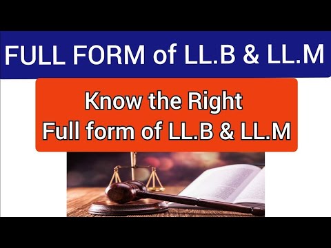 Full Form Of LL.B & LL.M || Full Form Of Law Degrees - YouTube