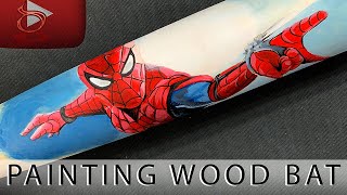 Speed Painting Spiderman on a Maple Bat!