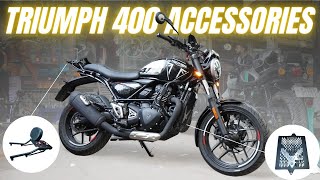 Triumph speed 400 best accessories #triumphspeed400#accessories #footrest #crashguard