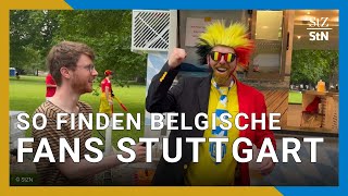 Liebster VfB-Spieler, Anreise, Bier: Belgische Fans feiern in Stuttgart