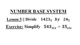 Number Base: Division (What You Need to Know)