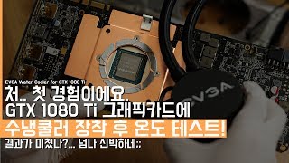 진짜 첫 경험해본 GTX 1080Ti 그래픽카드에 수냉쿨러 장착하기\u0026온도 테스트 해보기! 결과값 보고 충격먹음...