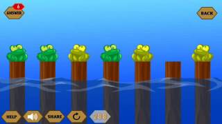 River Crossing IQ Logic 7 l 6 Frogs and 7 Pillars