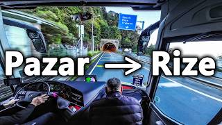 KaraDeniz Manzaralı Otobüs Yolculuğu | Pazar→Rize | 4K Black Sea Scenic Bus Ride