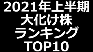 【1位は489%上昇】2021年上半期 上昇株、下落株ランキング TOP10