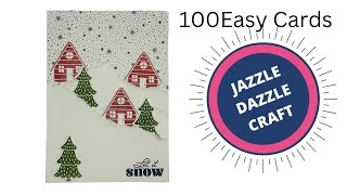 100 Easy Cards- Stampin’ Up! Snowy Wonder Bundle & Falling Snow Stamp - Tearing card technique