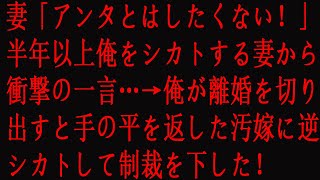 【修羅場】妻「アンタとはしたくない！」半年以上俺をシカトする妻から衝撃の一言…→俺が離婚を切り出すと手の平を返した汚嫁に逆シカトして制裁を下した！