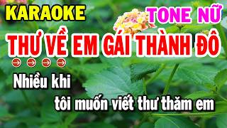 Karaoke Thư Về Em Gái Thành Đô Tone Nữ Nhạc Sống Beat Hay Nhất | Kho Nhạc Karaoke