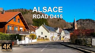 Alsace Through Road D415 4K 🥨 Scenic Drive