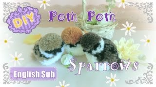 ダイソーのポンポンメーカーで作る☆動物ポンポン～すずめ編～  How to make Pom Pom Sparrows