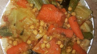 كيف تحضرين كسكس مغربي باللحم والخضر بطريقة مبسطة #couscous marocain