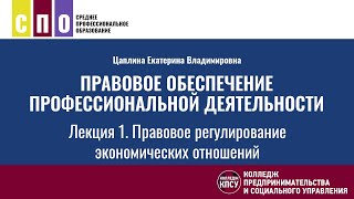 Лекция 1. Правовое регулирование экономических отношений