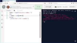 Python 3 - Trapping Errors with Try and Except