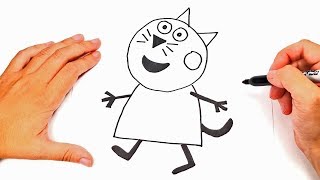 How to draw Peppa Pig Cat Step by Step | Drawings Tutorials