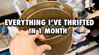 EVERYTHING I’VE THRIFTED IN A MONTH FROM GOODWILL * A YARD SALE * AND OTHER THRIFT STORES