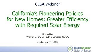 California’s Pioneering Policies for New Homes: Greater Efficiency with Required Solar Energy