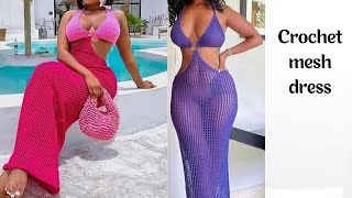 Crochet maxi mesh dress tutorials