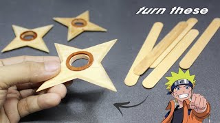 SIMPLE DIY - Making my own Ninja Star Shuriken using (12 Pieces) Popsicle Sticks WITHOUT POWERTOOLS