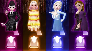 Wednesday Vs Enid Sinclair Vs Elsa Vs Anna | Disney Princess | Zepeto | Frozen 2 | Tiles Hop Songs