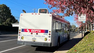 Full ride on SEPTA 2008 new flyer DE40LF #8192 on route 24 to fox chase.