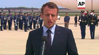 Macron arrives in US for Trump meetings