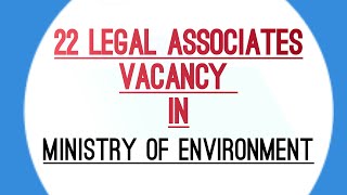 Law Vacancy in Ministry of Environment Forest and Climate Change