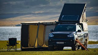 Hot Roof Top Tent Camping in -5℃ Weather | Ssangyong Musso Grand Canopy Camper