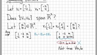 Linear Algebra Example Problems - Spanning Vectors #2