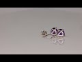 14k white gold round brilliant amethyst stud earrings