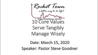 2020-03-15 - Serve Tangibly and Manage Wisely