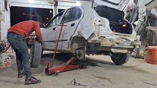 Kia repair after accident, rear fender straightening, welding and hammering,2025