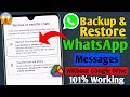 How To Backup & Restore WhatsApp Messages On Android | WhatsApp Chat Backup Without Google Drive
