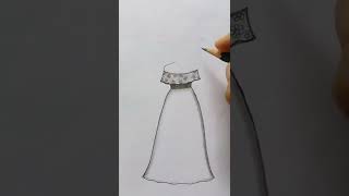 How to draw a girl with beautiful dress || easy way to draw a girl with beautiful dress