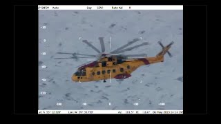 CH-149 Cormorant helicopter marine medevac north of Goose Bay, Labrador.