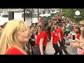 ireland riverdancers break world line dancing record