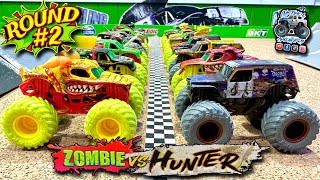 Toy Diecast Monster Truck Racing Tournament | Spin Master MONSTER JAM Zombies 🆚 Hunters | REMATCH
