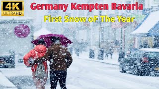 First Snow Fall of The Year Kempten Germany🇩🇪 Walking Tour in the Night|europe by walking|