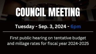 County Council - First Public Hearing - Tuesday September 3, 2024