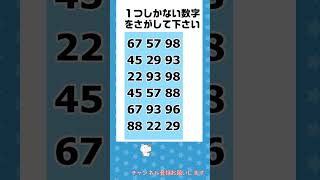 【脳トレ】仲間はずれの数字探しクイズ 令和6年11月26日 #shorts