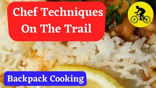 Outdoor Cooking Rice During Bicycle Touring Camping backpacking. Chef techniques they don't tell you