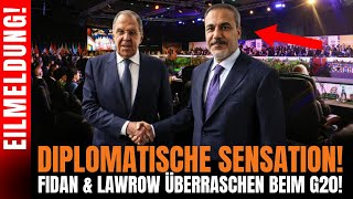 🚨VOR 3 MINUTEN!! Fidan \u0026 Lawrow – Entscheidende Verhandlungen beim G20-Gipfel!