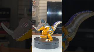 {Digimon Digivolving Greymon to Metalgreymon limited edition Gold Chrome } #digimon #bandai #toys